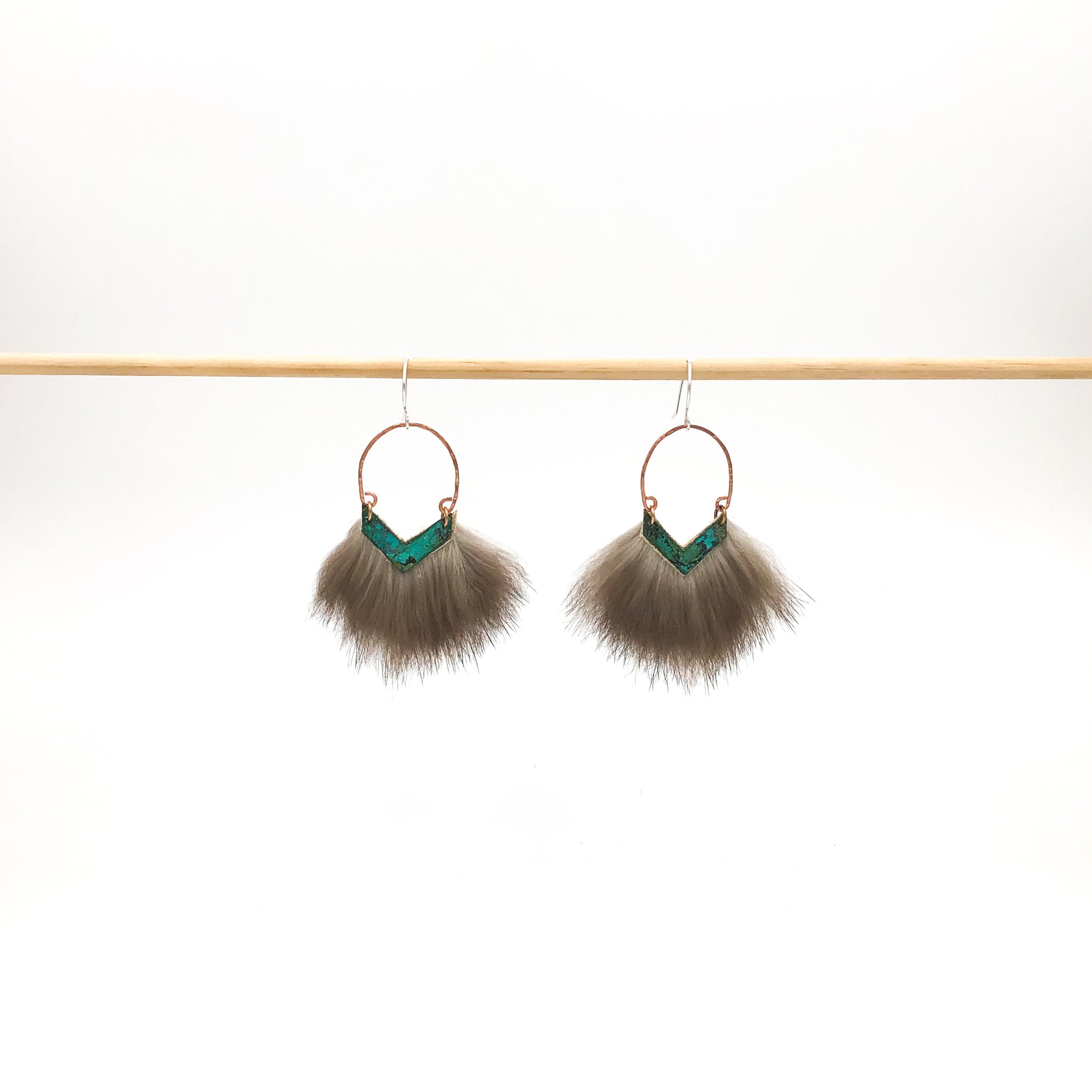 blue green nature inspired earring